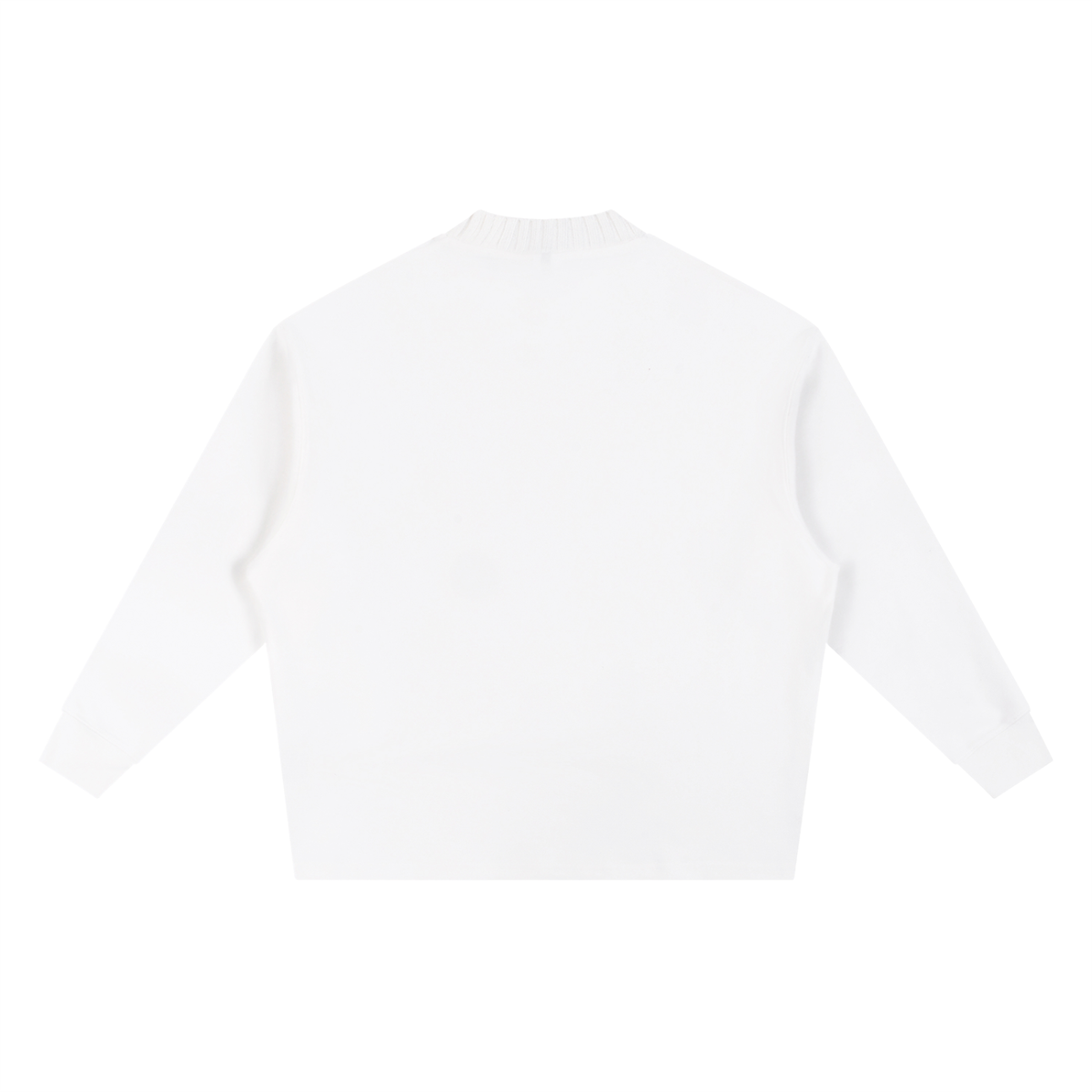 Knitted Round Neck Oversize Sweatshirt in White