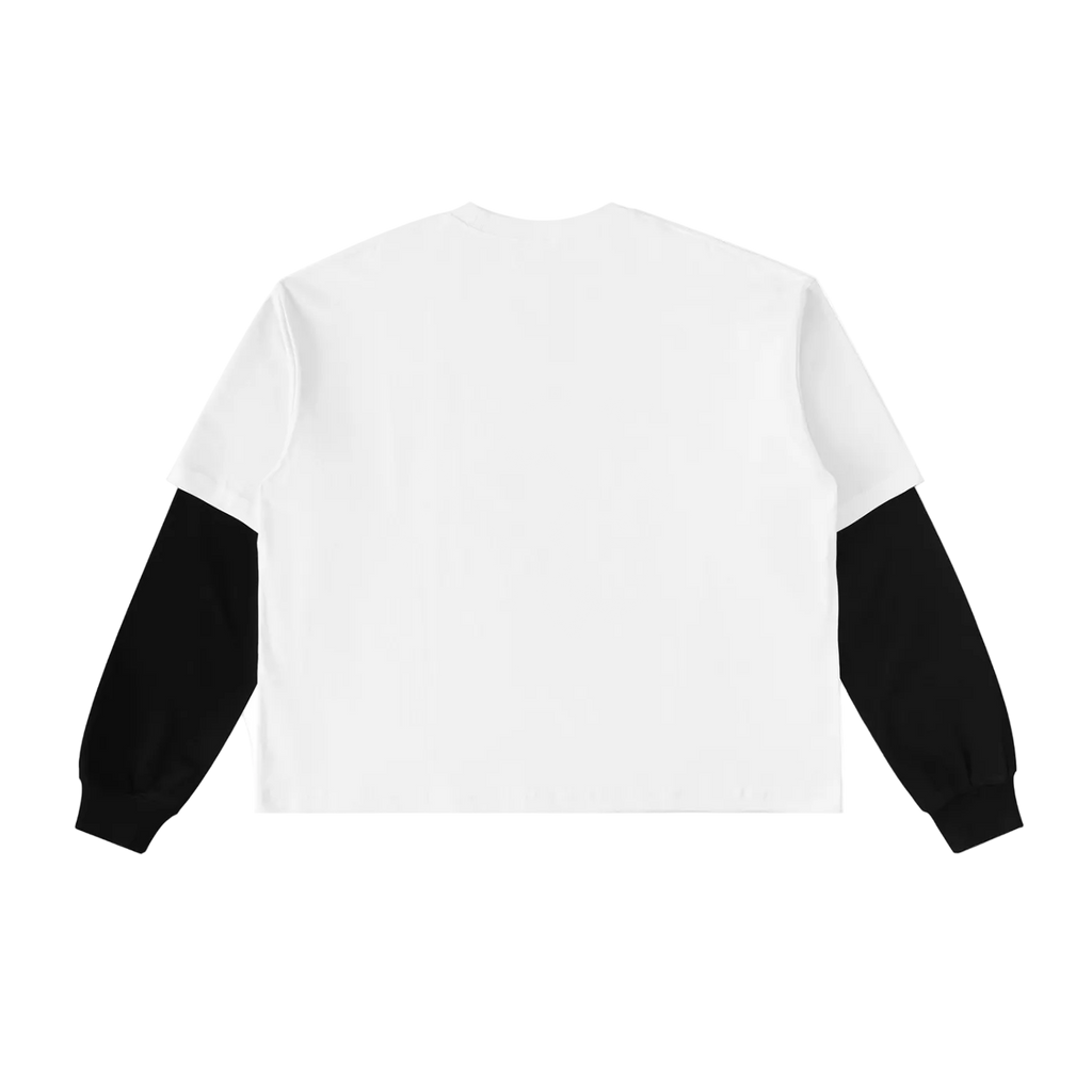 Herald Tee in White with Black — back