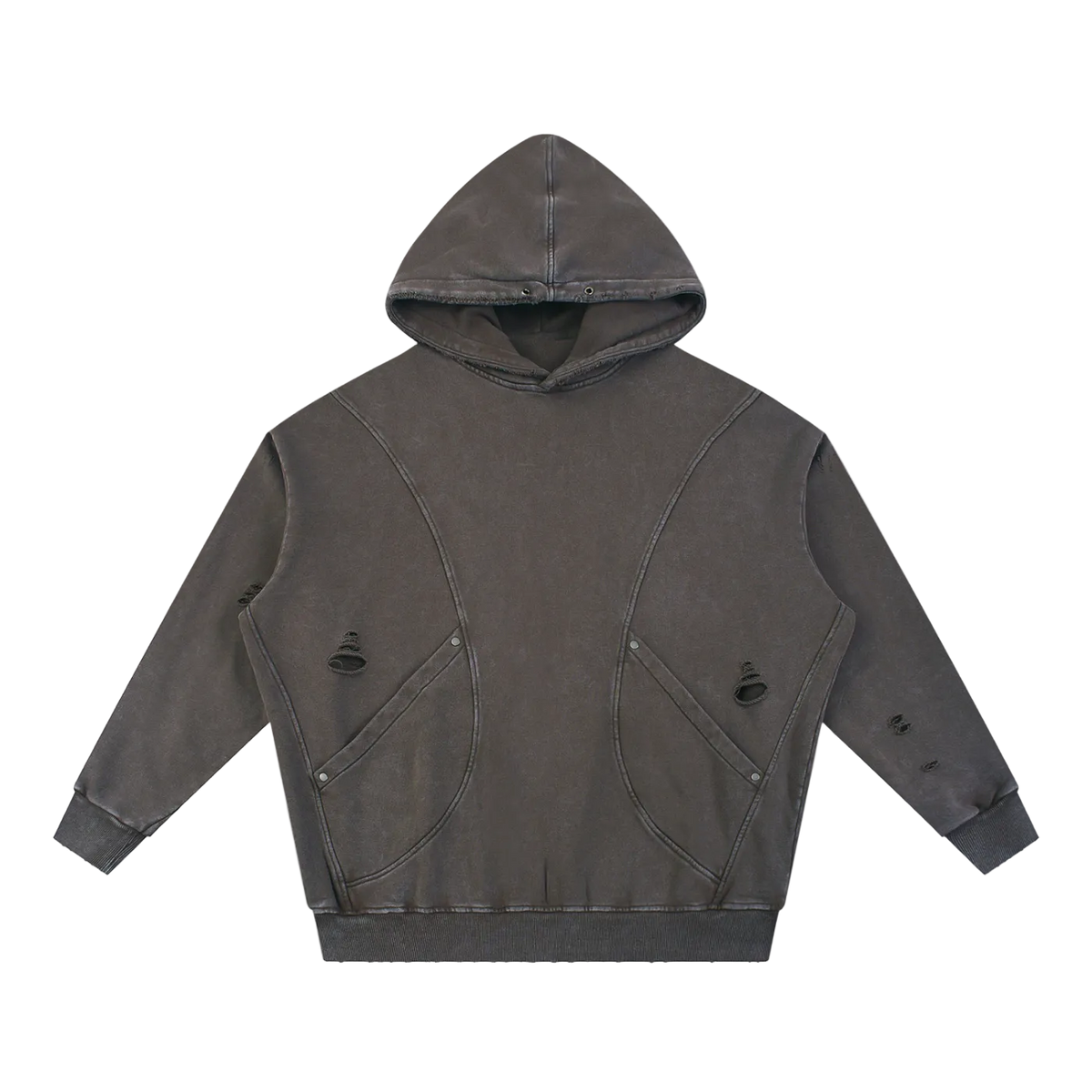 Reverence Hoodie in Coffee — front