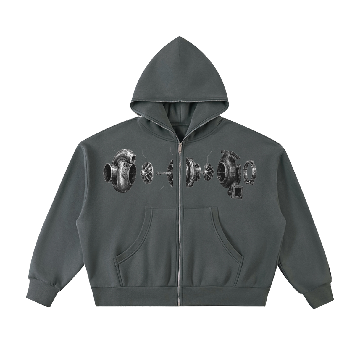Boost Hoodie — Charcoal Gray, front