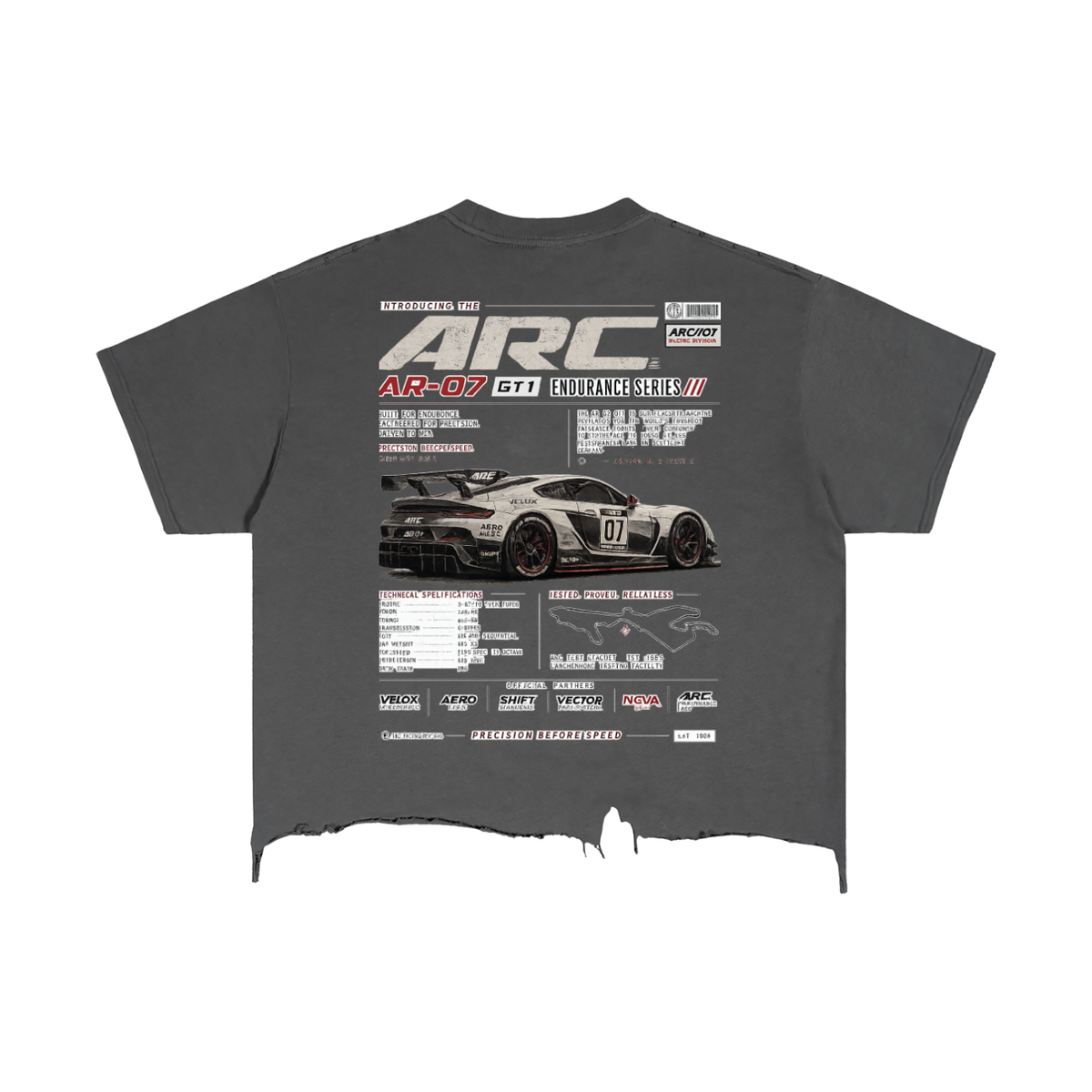 Salvage Tee in Gray — back