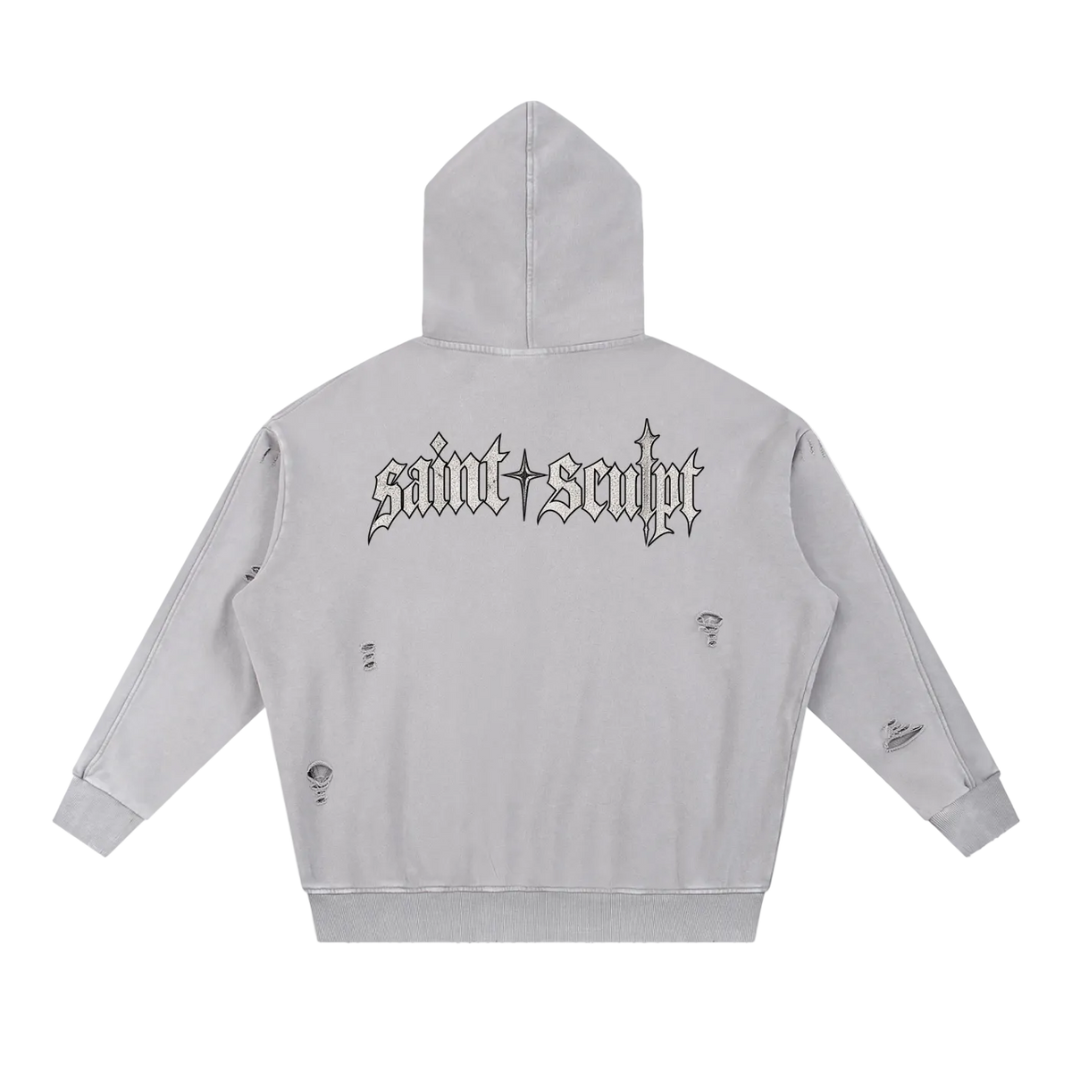 Reverence Hoodie in Light Gray — back