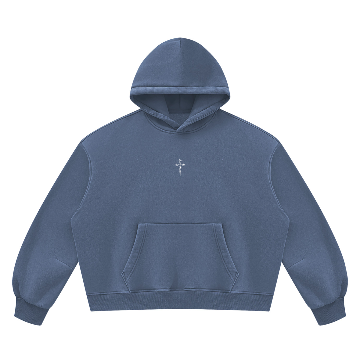 Hoodie in Washed Blue