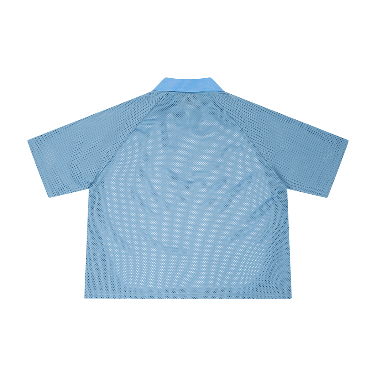 Unisex Striped Mesh Boxy Soccer Jersey in Sky Blue with White