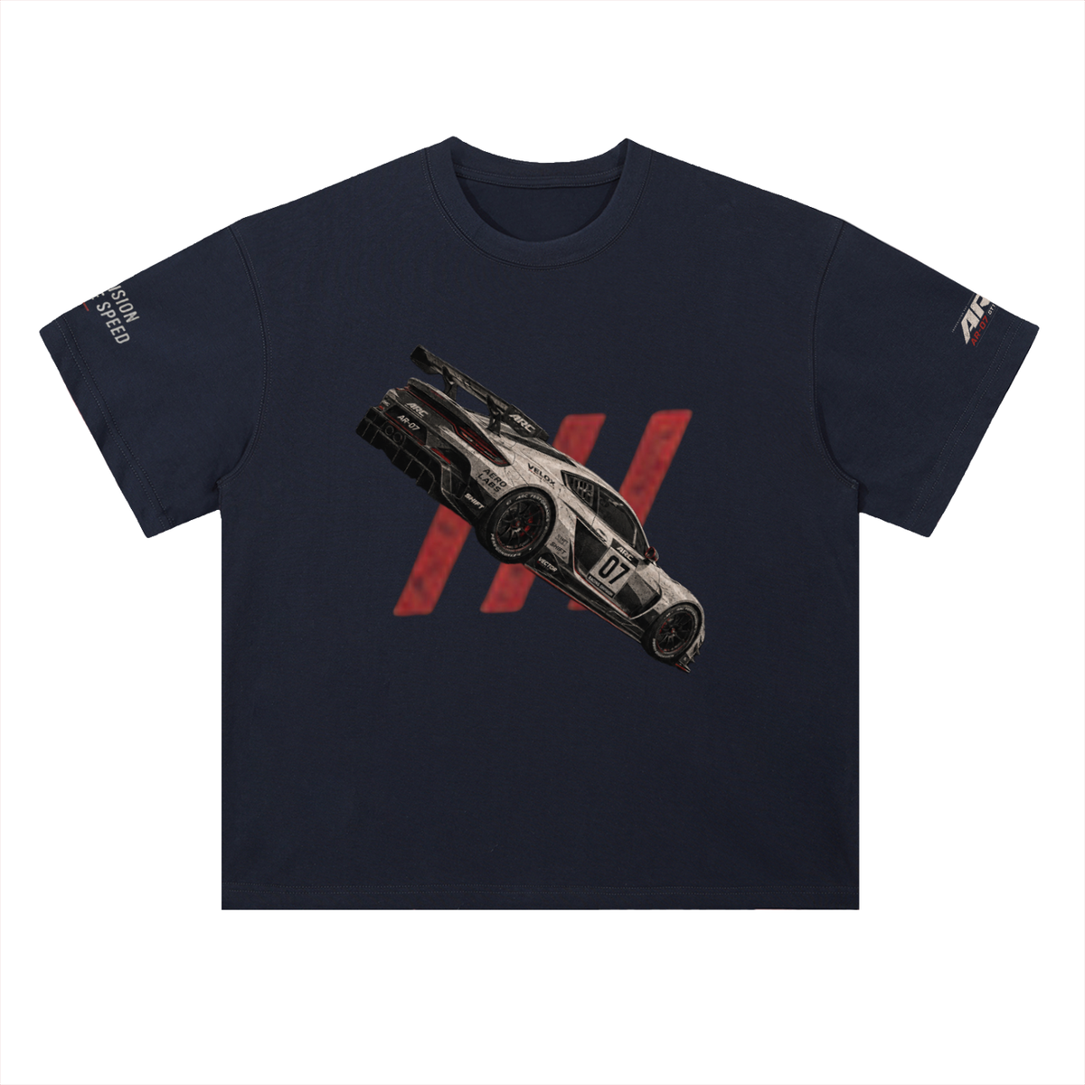 AR-07 Tee in Navy — front