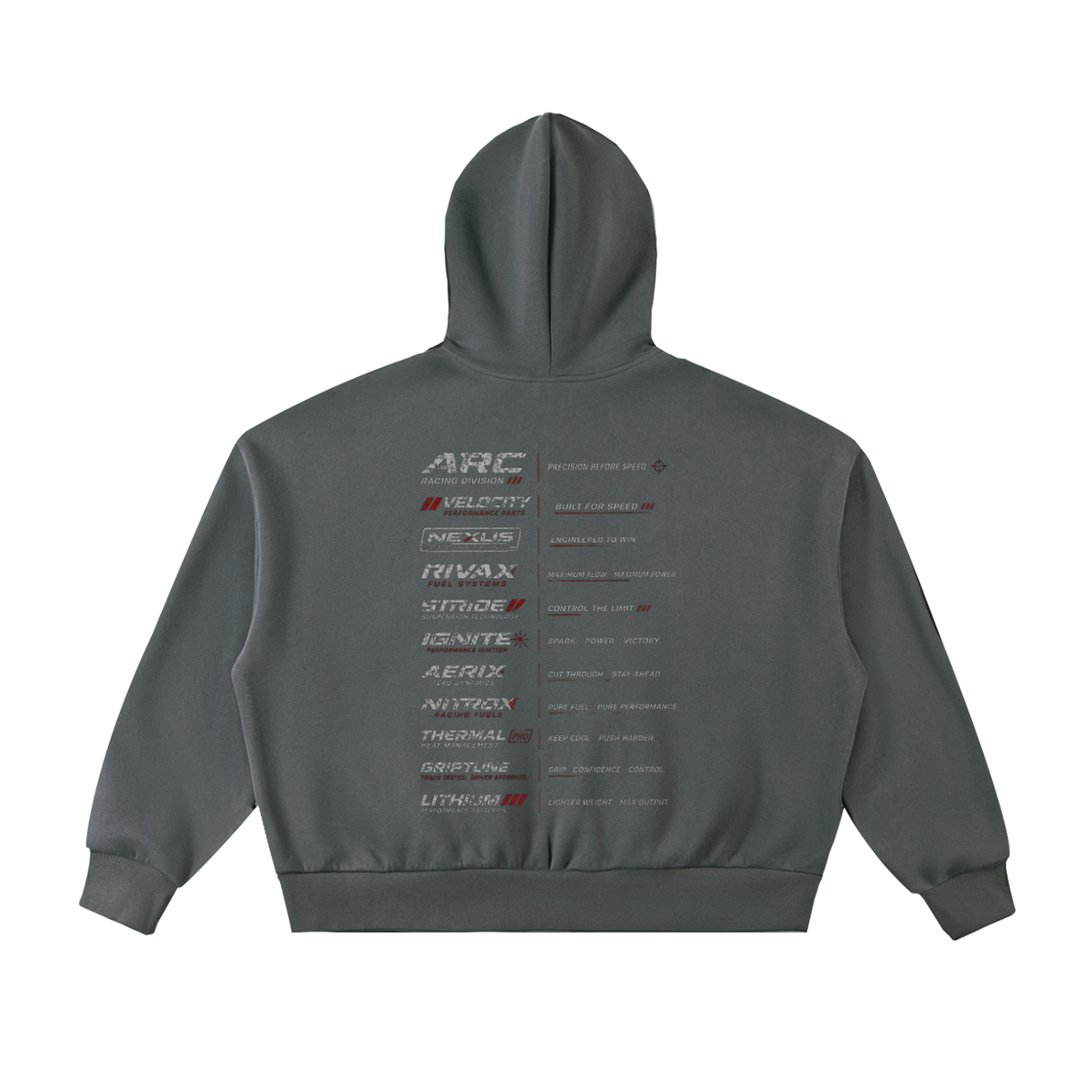 Boost Hoodie — Charcoal Gray, back