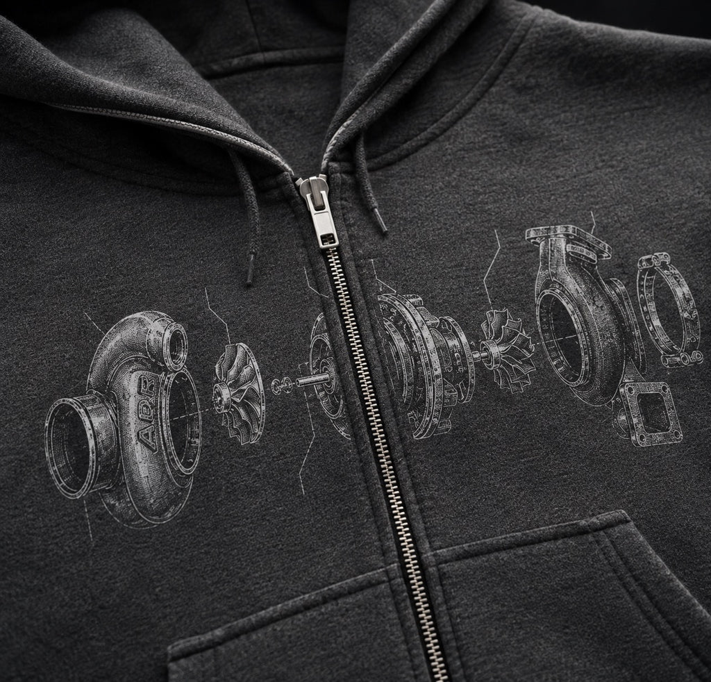 Boost Hoodie — Charcoal Gray, close-up detail