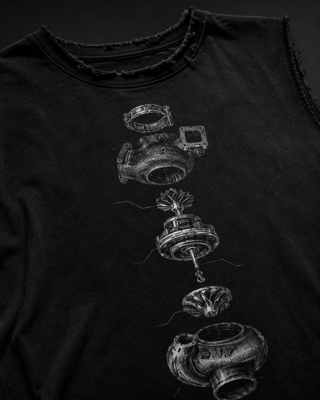 Boost Tank — Black, close-up detail