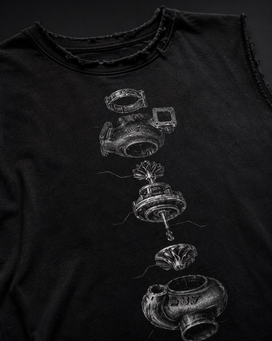 Boost Tank — Black, close-up detail