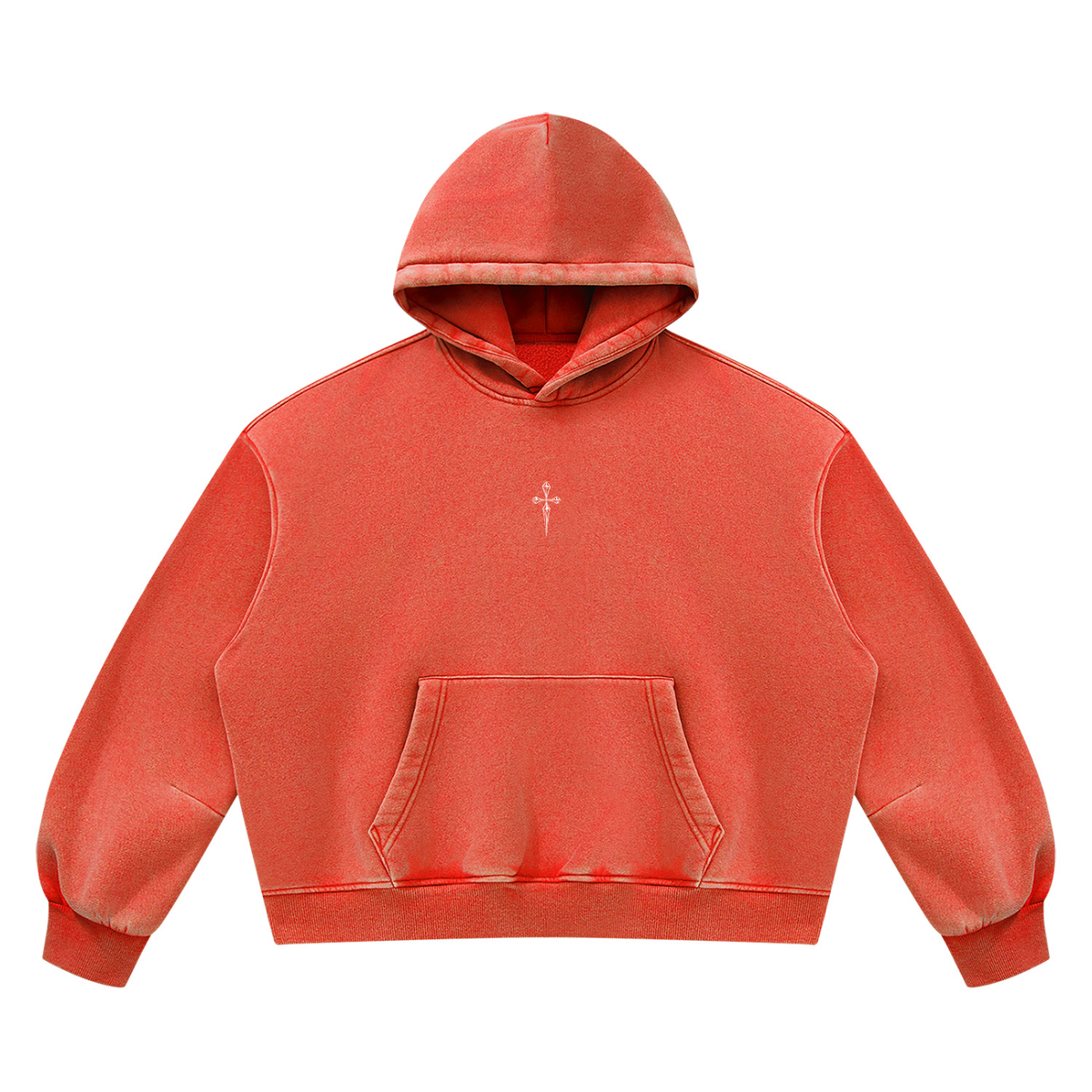 Hoodie in Washed Red