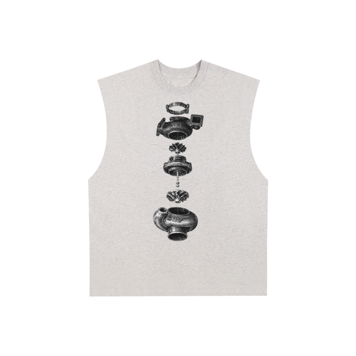 Boost Tank — Flower Gray, front