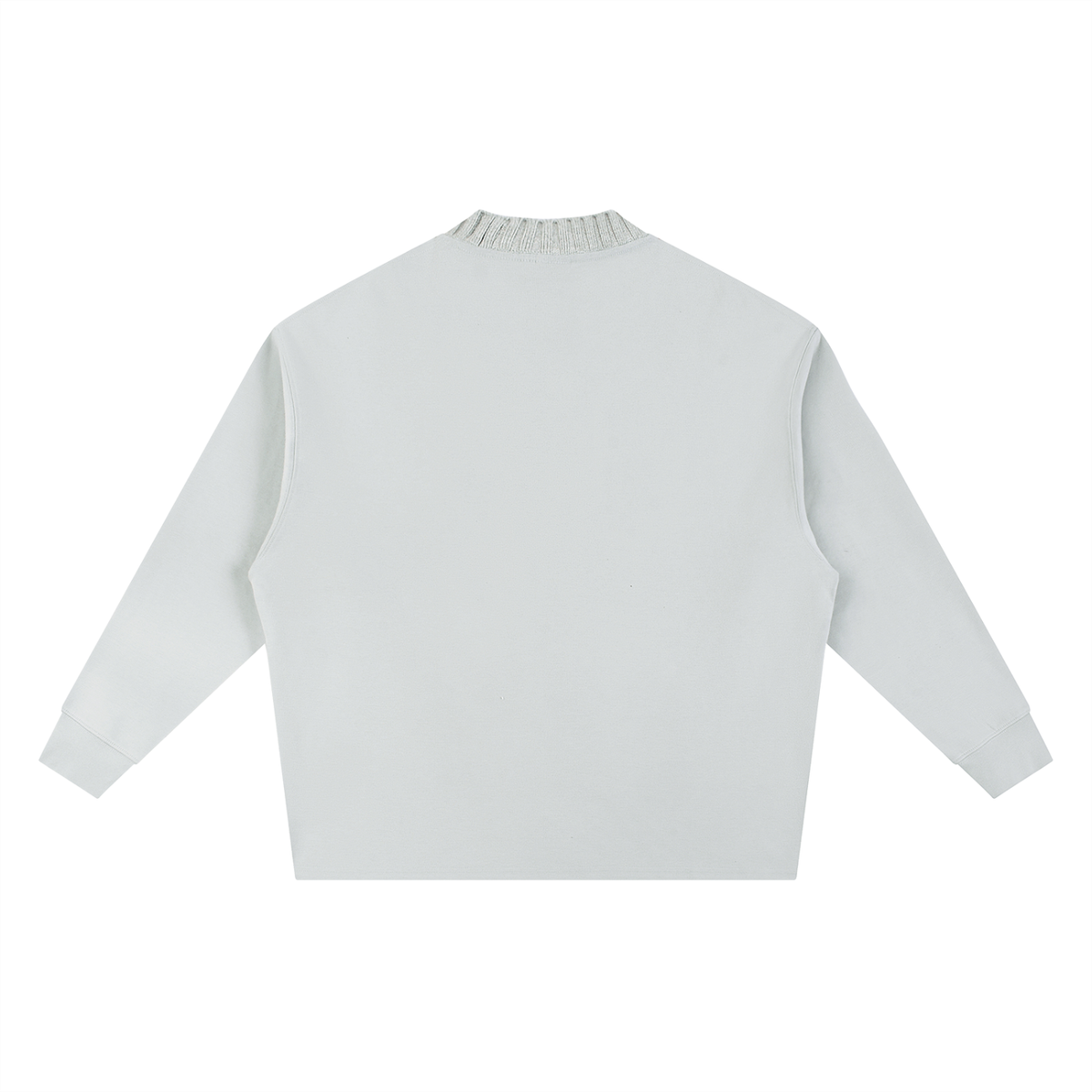 Knitted Round Neck Oversize Sweatshirt in Light Gray