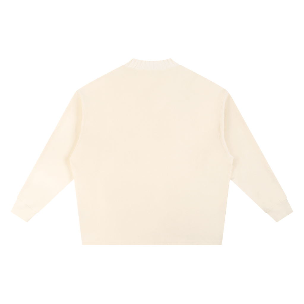 Knitted Round Neck Oversize Sweatshirt in Apricot