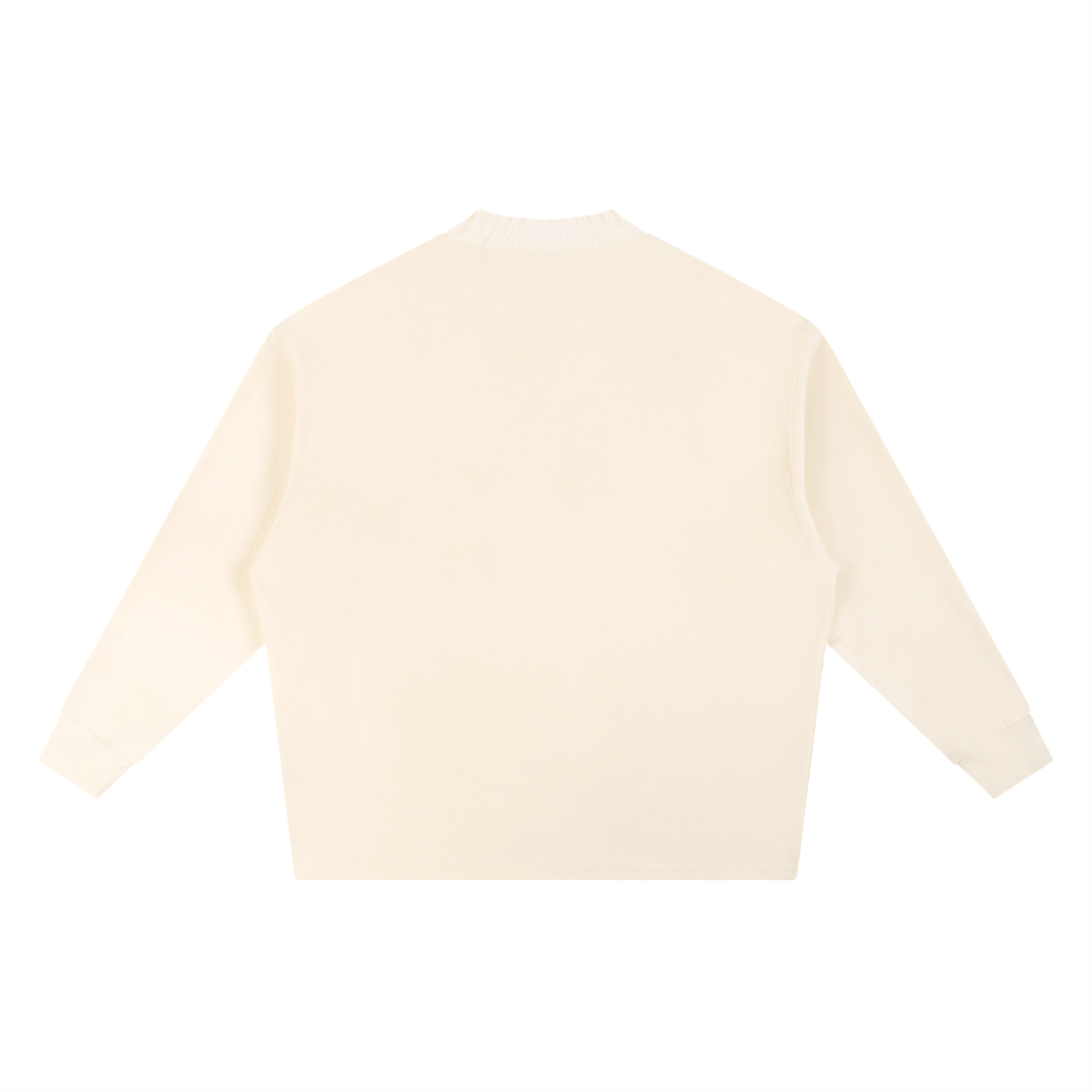 Knitted Round Neck Oversize Sweatshirt in Apricot