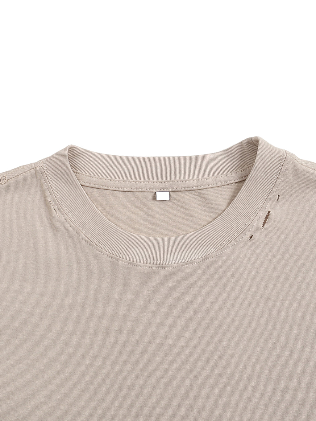 Classic Frayed Boxy Tee in Apricot
