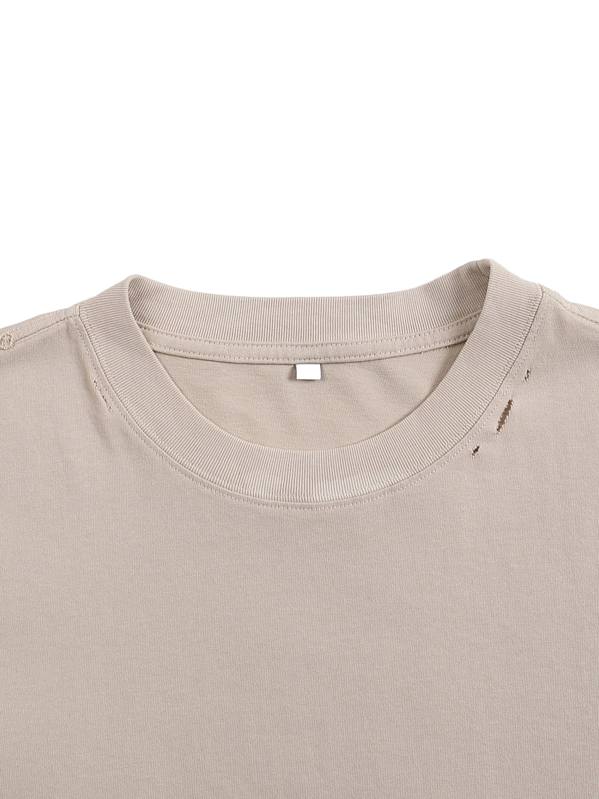 Classic Frayed Boxy Tee in Apricot
