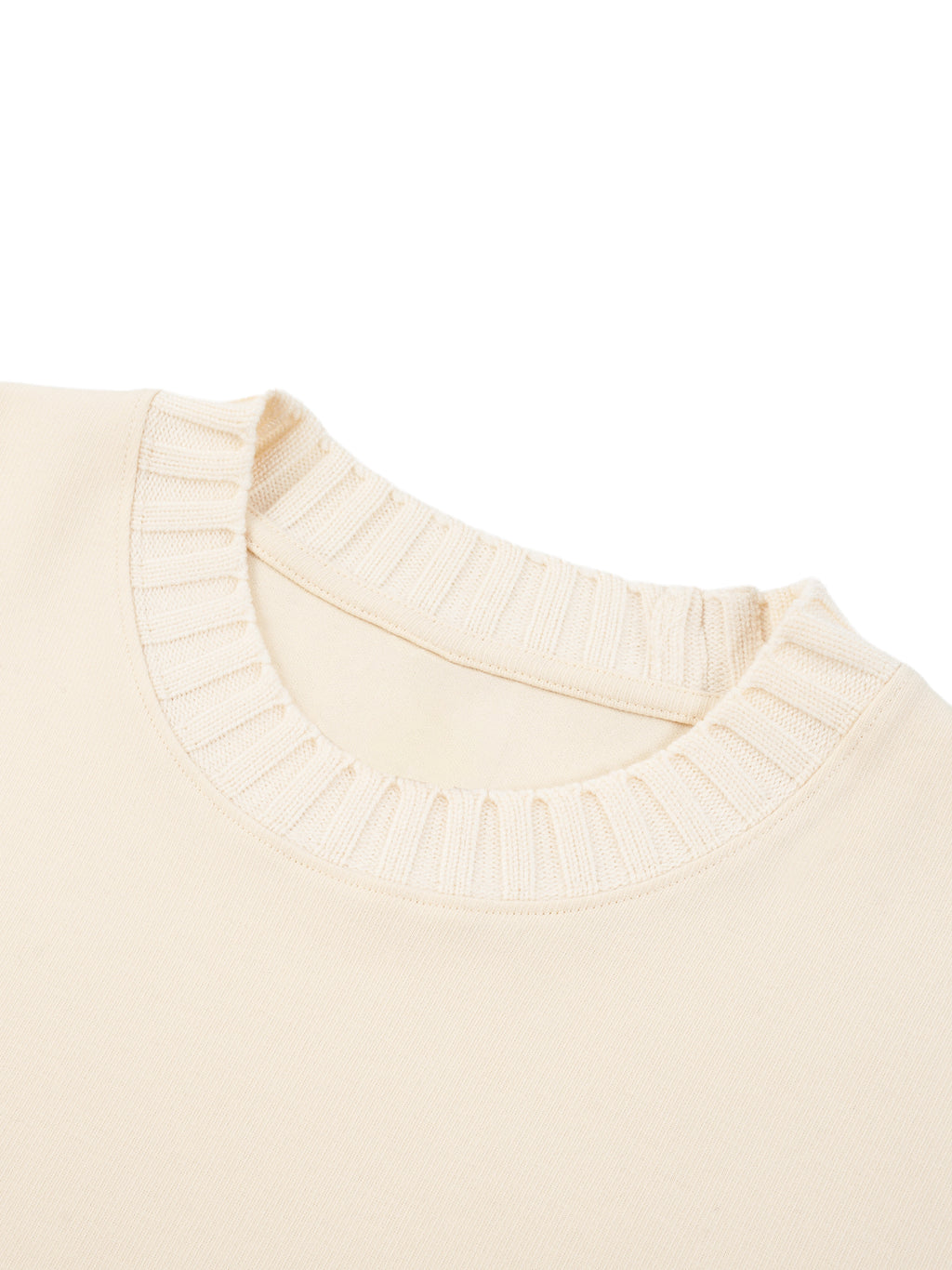 Knitted Round Neck Oversize Sweatshirt in Apricot