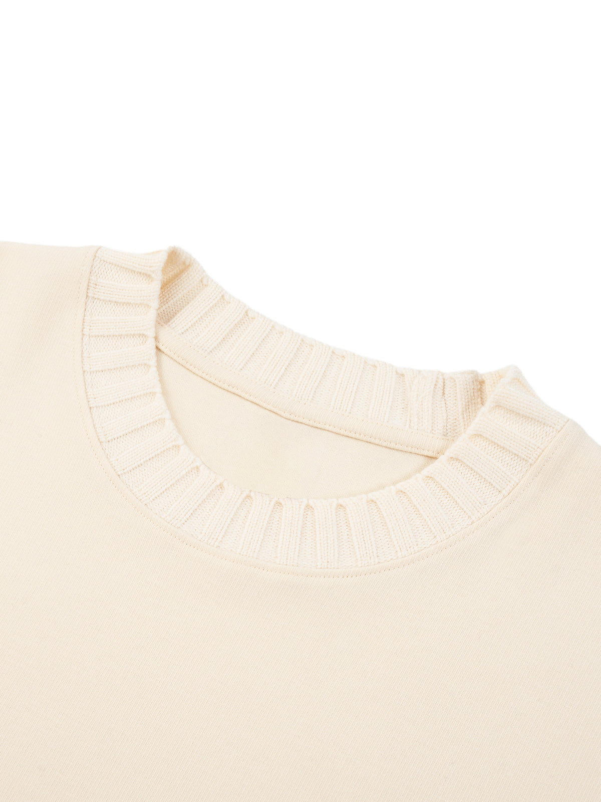 Knitted Round Neck Oversize Sweatshirt in Apricot