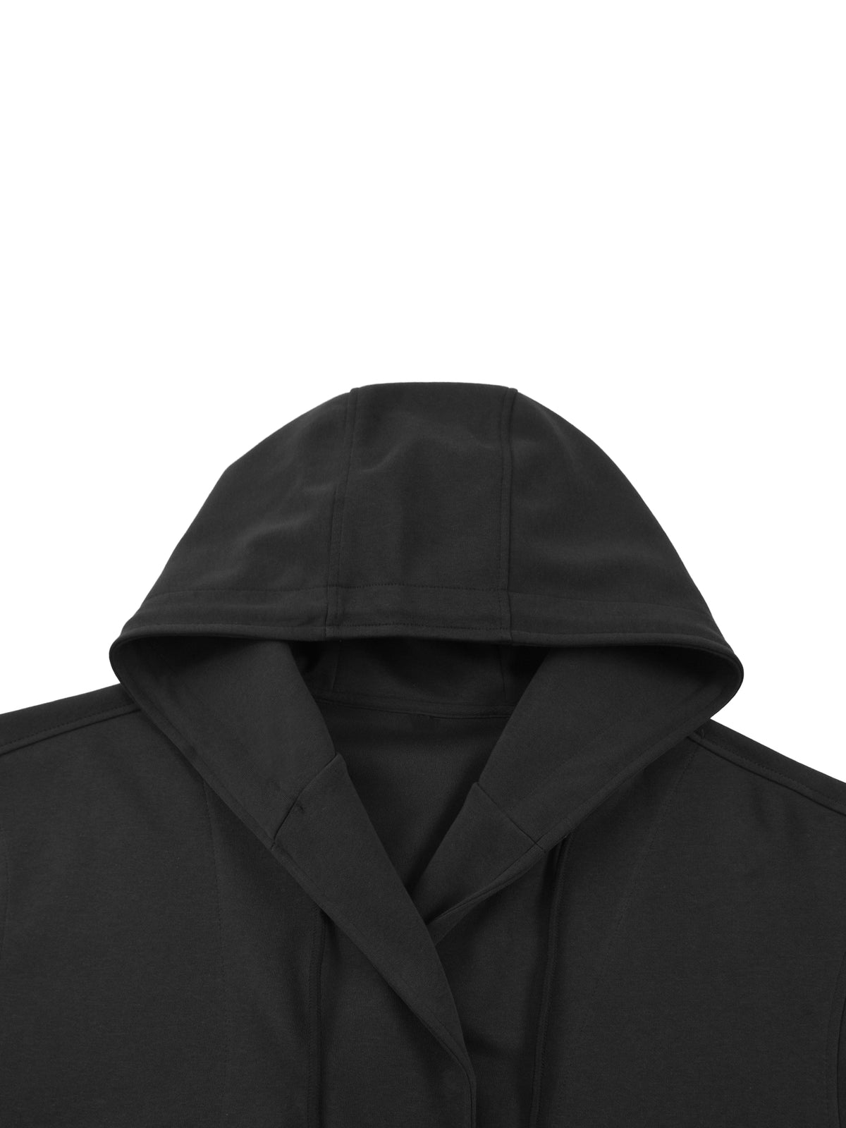 Placket Hoodie in Black