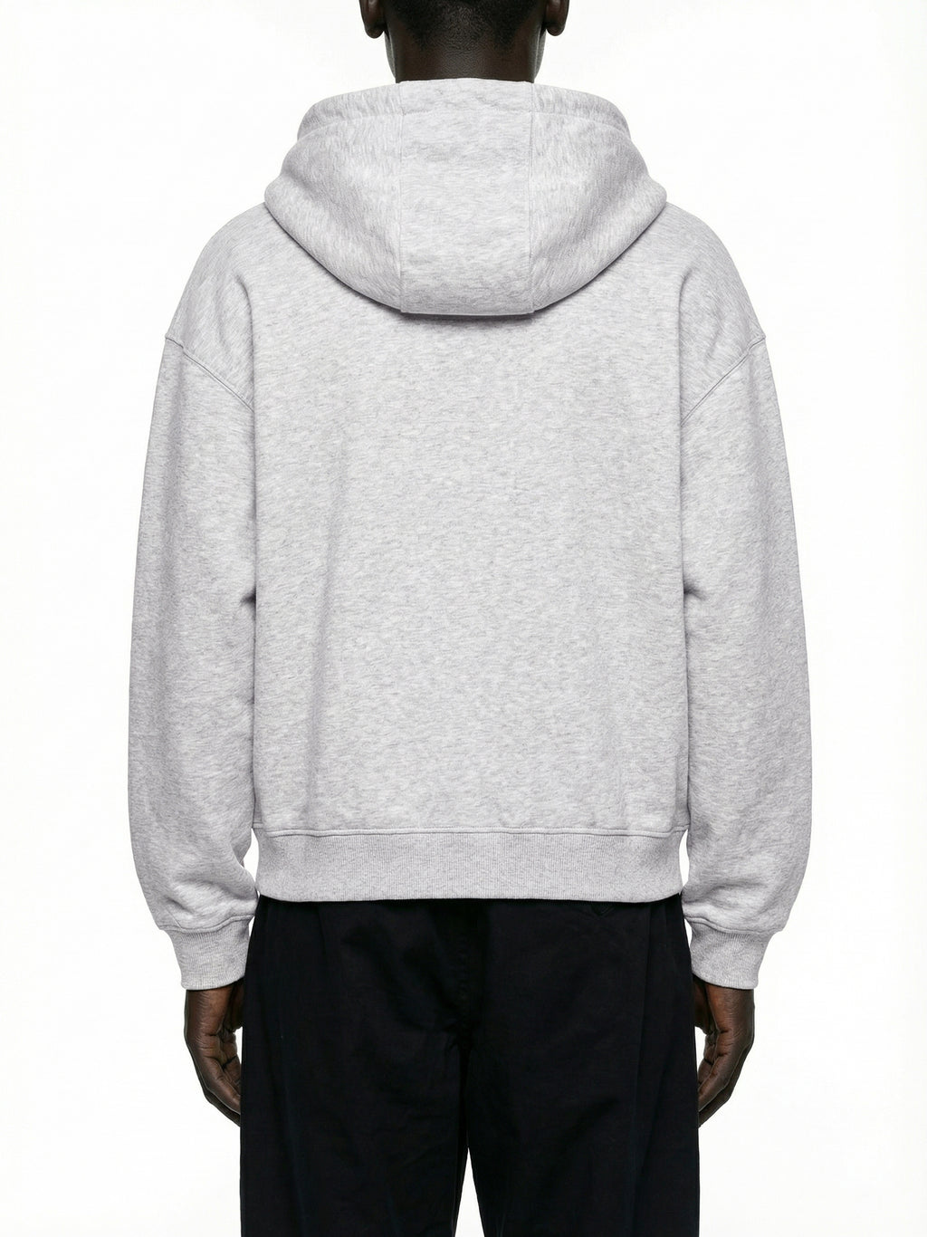 Placket Hoodie in Flower Gray