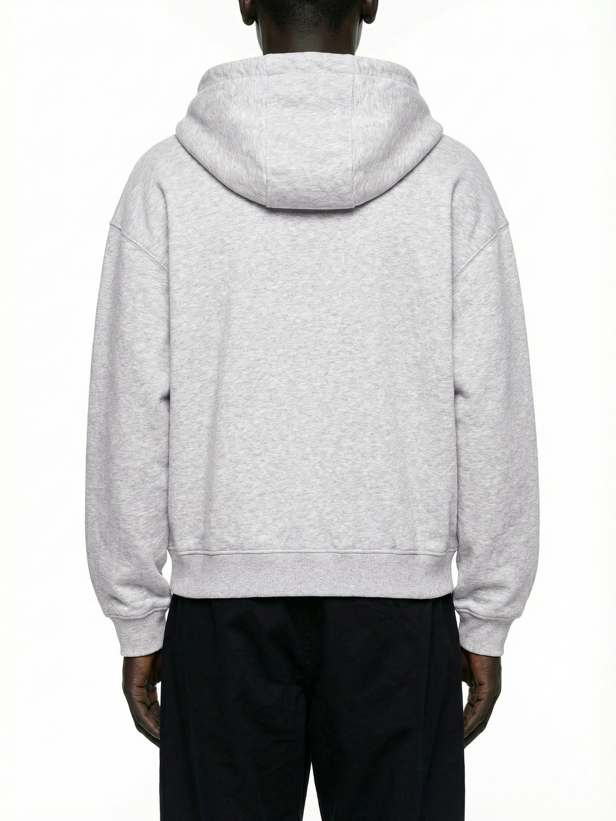 Placket Hoodie in Flower Gray