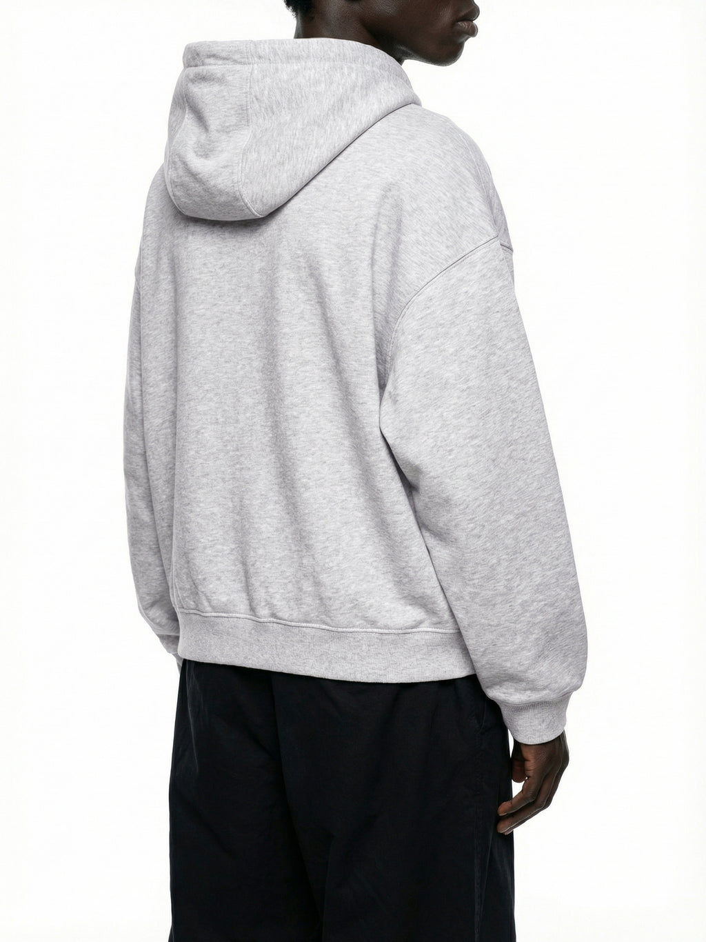 Placket Hoodie in Flower Gray