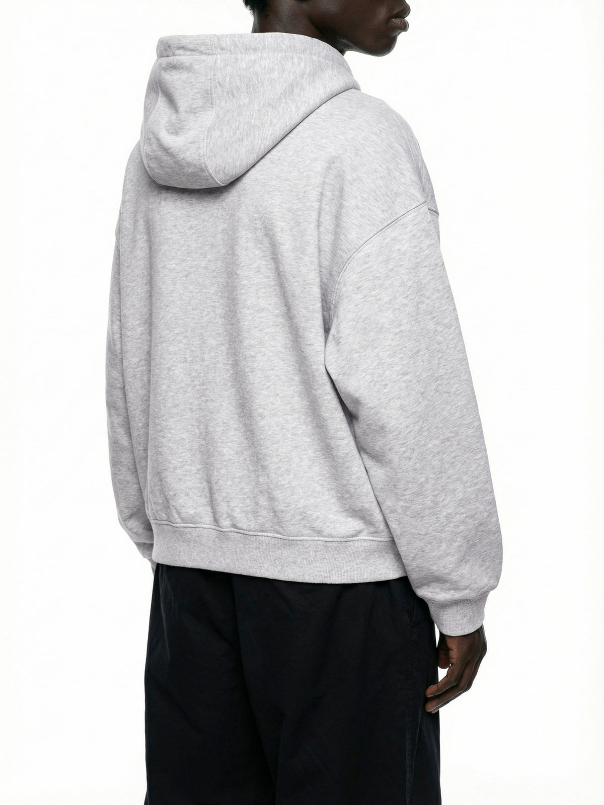 Placket Hoodie in Flower Gray