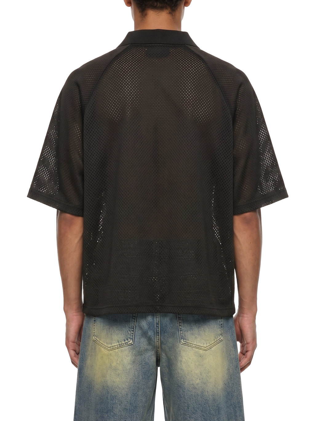 Unisex Striped Mesh Boxy Soccer Jersey in Coffee with Apricot