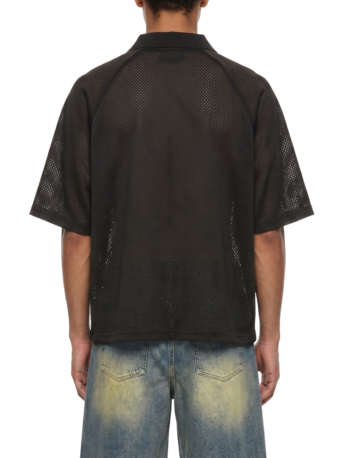 Unisex Striped Mesh Boxy Soccer Jersey in Coffee with Apricot