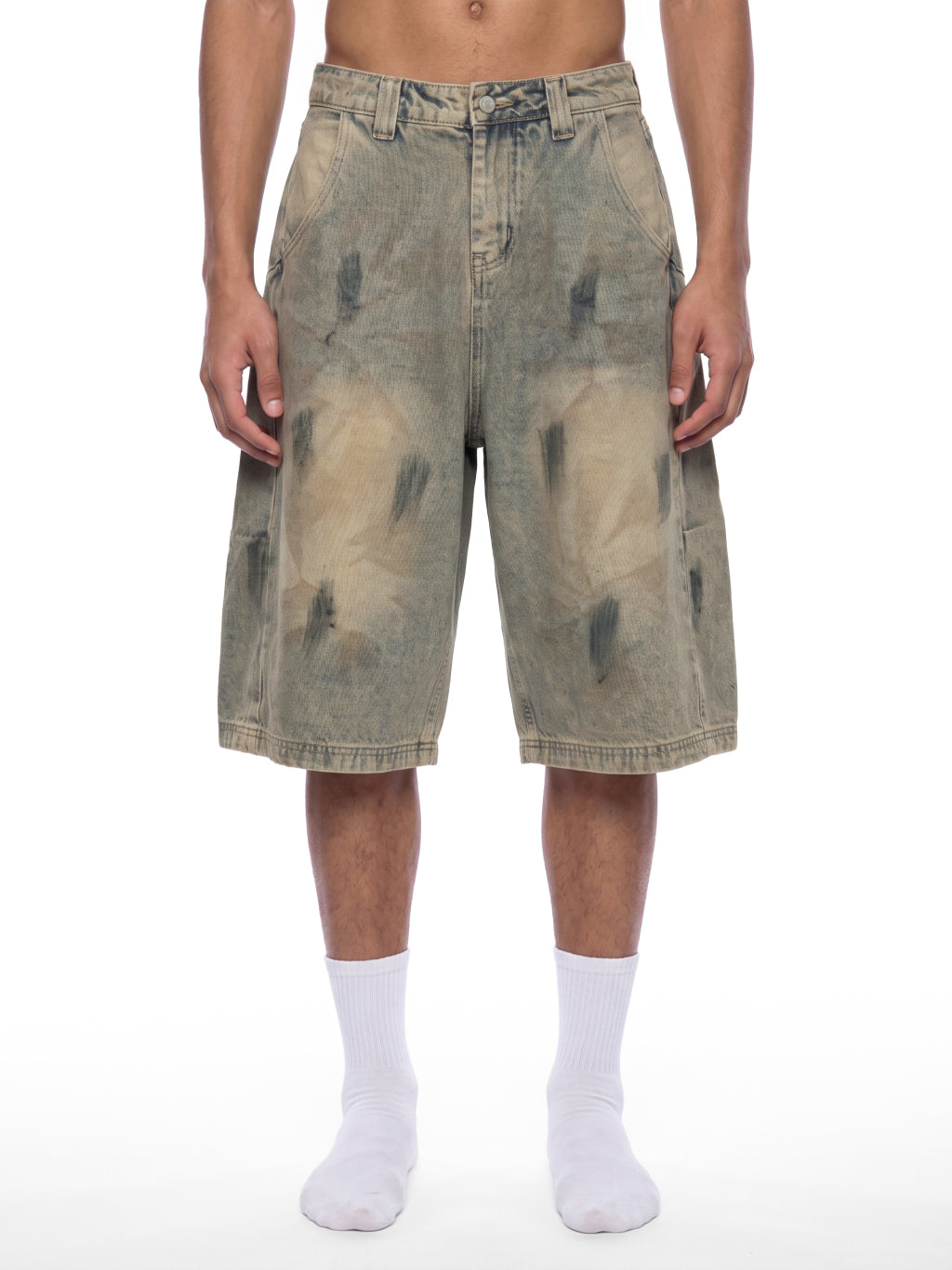 Tread Shorts in Sand Wash — model front